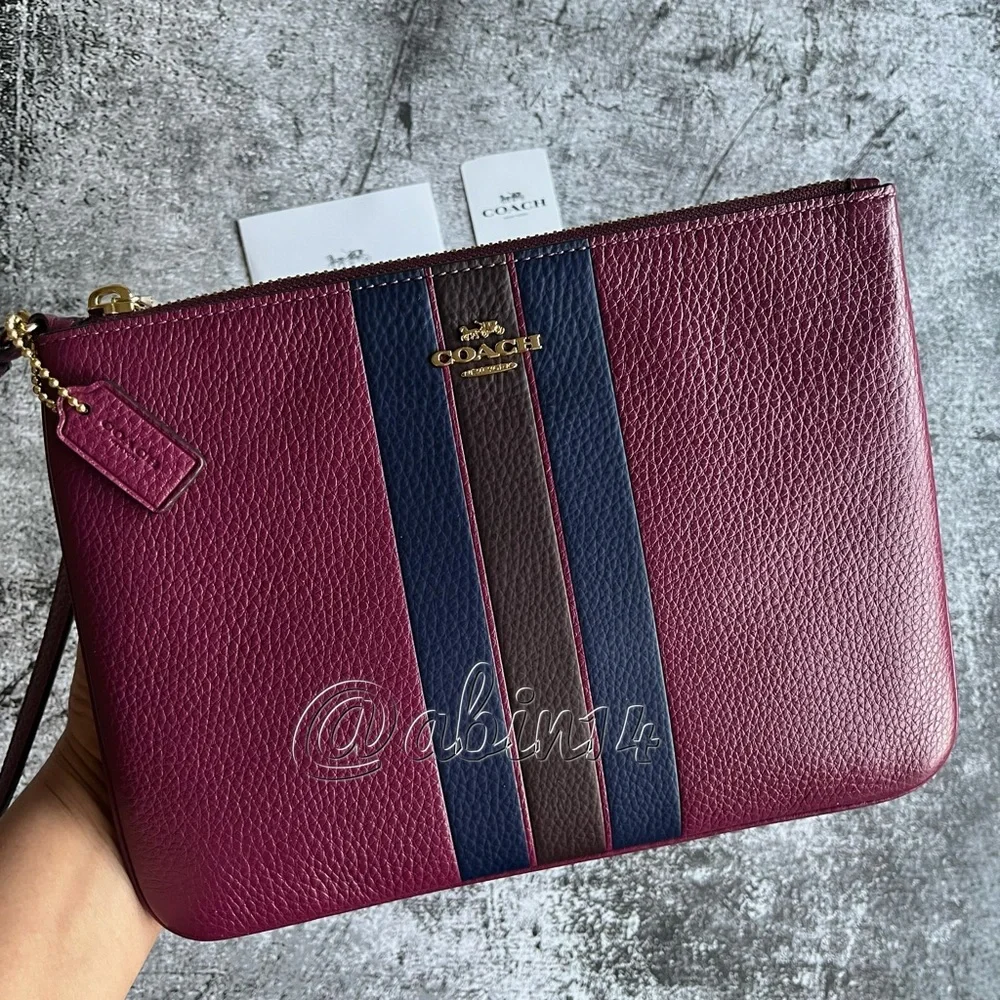 NWT Coach Leather Wristlet Pouch Clutch - Picture 6 of 6